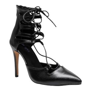 NWT BURJU Namalia Lace Up Dress Pumps | Vegan Leather | Size 13